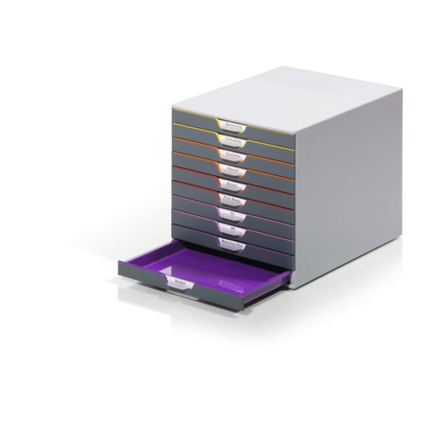 Durable skuffekabinet A4 - Varicolor 10 skuffer - gr