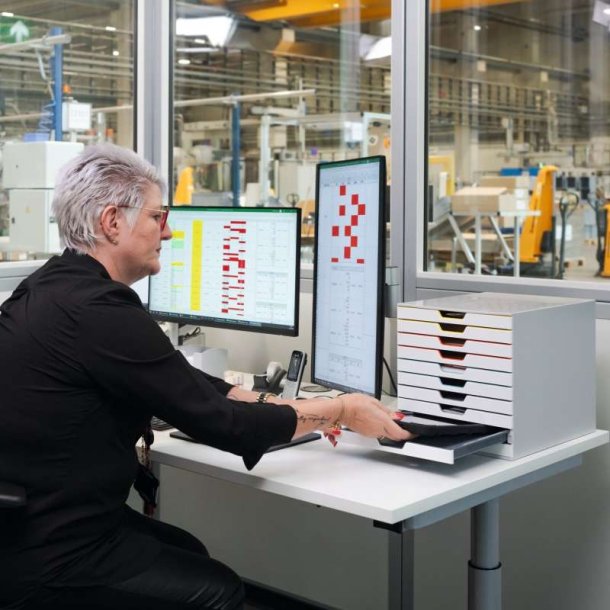 Durable skuffekabinet A4 - Varicolor mix 10 skuffer - hvid