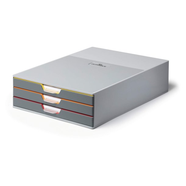 Durable skuffekabinet A4 - Varicolor 3 skuffer - gr