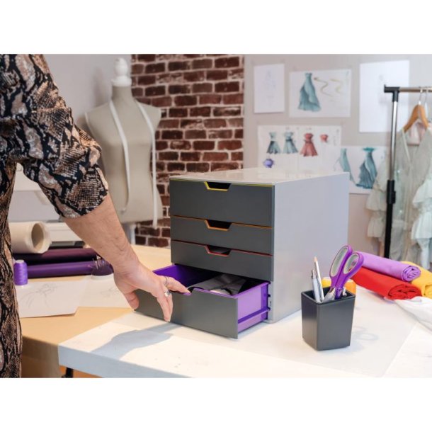 Durable skuffekabinet A4 - Varicolor 4 skuffer - gr