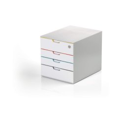 Durable skuffekabinet A4 - Varicolor mix 4 skuffer ls - hvid