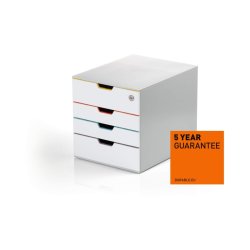 Durable skuffekabinet A4 - Varicolor mix 4 skuffer ls - hvid