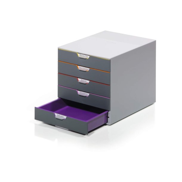 Durable skuffekabinet A4 - Varicolor 5 skuffer - gr