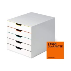 Durable skuffekabinet A4 - Varicolor mix 5 skuffer - hvid