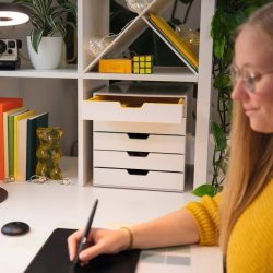 Durable skuffekabinet A4 - Varicolor mix 5 skuffer - hvid