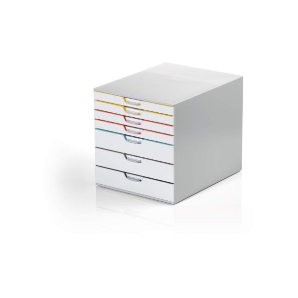 Durable skuffekabinet A4 - Varicolor mix 7 skuffer - hvid