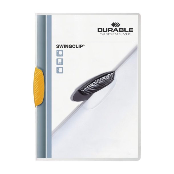 Durable Swingclip 30 Klemmappe A4 - til 30 Ark - gul klemme