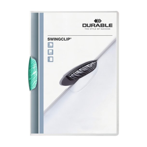 Durable Swingclip 30 Klemmappe A4 - til 30 Ark - mrkgrn klemme