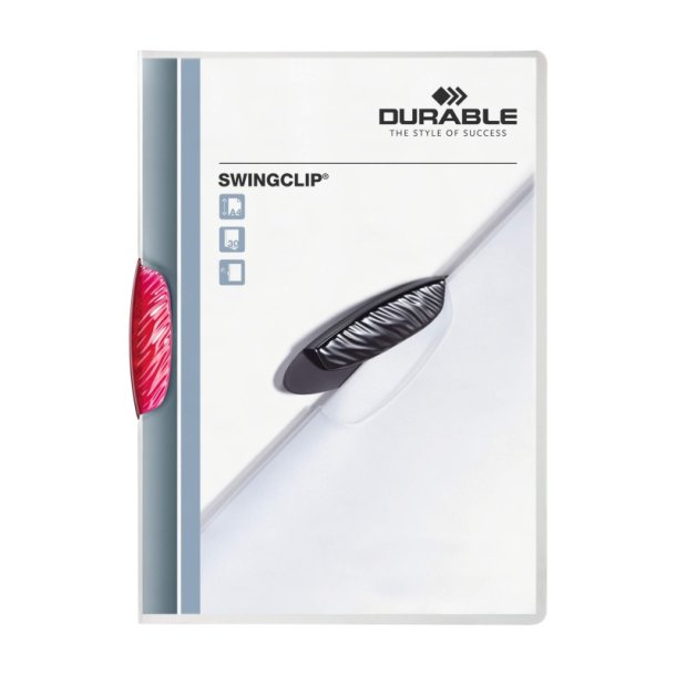 Durable Swingclip 30 Klemmappe A4 - til 30 Ark - pastelrd klemme
