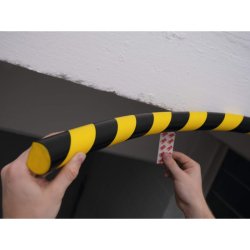 Durable vgbeskytter 1 meter - selvklbende - rund - sort-gul