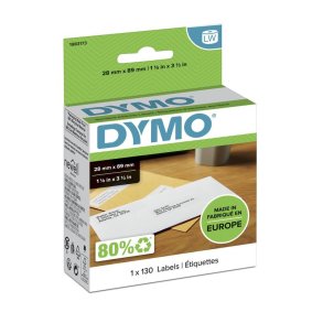 Dymo LabelWriter returadresse-etiketter 28x89 mm - rulle med 130 selvkl�bende etiketter