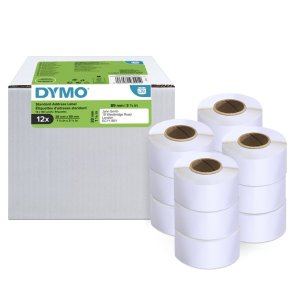 Dymo LabelWriter adresseLabels 28x89mm - 12 ruller med 130 selvkl�bende etiketter