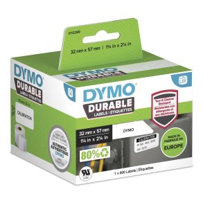 Dymo Authentic LabelWriter Durable Labels - 57x32mm hvide polypropylen-etiketter, 800 stk.