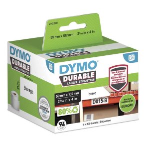 Dymo Authentic LabelWriter Durable Labels - hvide polyetiketler 59x102mm, 300 stk.