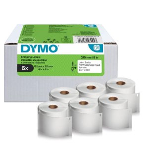 Dymo LabelWriter forsendelseslabels 102x210 mm - 6 ruller � 140 labels