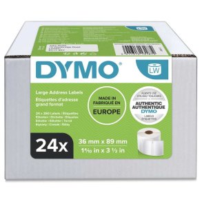 Dymo LabelWriter store adresseetiketter 36x89mm - 24 ruller � 260 etiketter