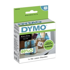 Dymo LabelWriter Small Multi-Purpose etiketter 25x25mm - rulle med 750 stk.