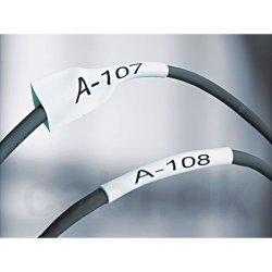 Dymo Tape Rhino - 9mmx1,5m - krympeflex - ledning/kabel - sort tekst p gul