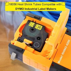 Dymo Tape Rhino - 12mmx1,5m - krympeflex - ledning/kabel - sort tekst p gul