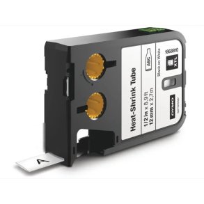 Dymo Tube - XTL - 12mmx2,7m - krympeflex - sort tekst p hvid