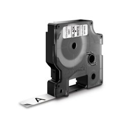 Dymo Tape D1 - permanent nylon - 12mmx3,5m - sort tekst p hvid