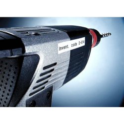 Dymo Tape D1 - permanent polyester - 12mmx5,5m - sort tekst p hvid