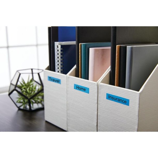 Dymo Tape D1 - Aftagelig - 12mmx7m - sort tekst p bl