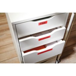 Dymo Tape D1 - Aftagelig - 12mmx7m - sort tekst p rd