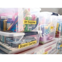 Dymo Tape D1 - Aftagelig - 12mmx7m - sort tekst p gul