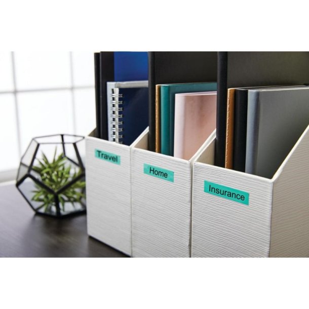 Dymo Tape D1 - Aftagelig - 12mmx7m - sort tekst p grn