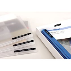 Dymo Tape D1 - Aftagelig - 12mmx7m - hvid tekst p sort