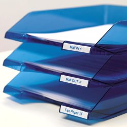 Dymo Tape D1 - Aftagelig - 9mmx7m - bl tekst p hvid