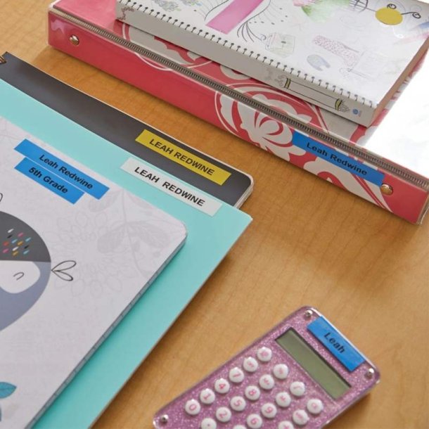 Dymo Tape LetraTag - Polyester - 12mmx4m - sort tekst p bl