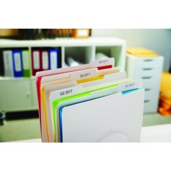 Dymo Label - sort tekst p hvid - 12mmx50m - Hngemappeetiketter - 220 stk.