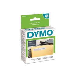 Dymo Label - sort tekst p klar - 25mmx54mm - retur adresse labels - 500 stk. pr. rulle