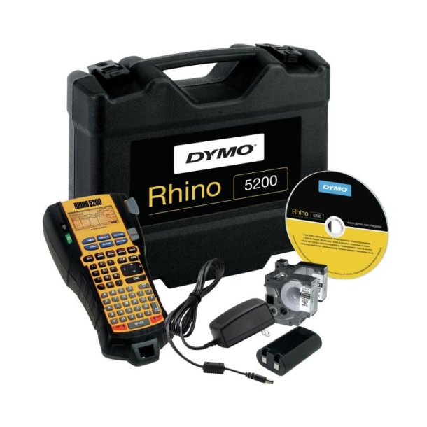 Dymo Rhino 5200 st - Hndholdt Labelprinter - QWERTY - 180DPI - Max. 19 mm tape - kuffert + 2 tape