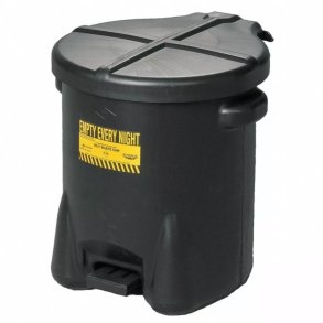 Eagle Poly Oily Waste Can - 23 liter - fodpedal - FM-godkendt - sort