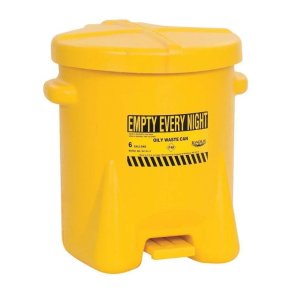 Eagle Poly Oily Waste Can - 23 liter - fodpedal - FM-godkendt - gul