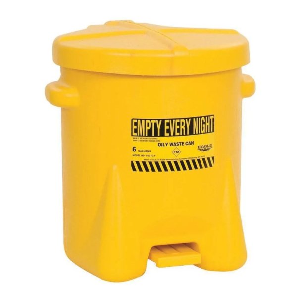 Eagle Poly Oily Waste Can - 38 liter - med pedal - FM-godkendt