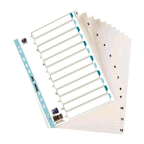 Elba A4 Register - Strong-Line - Hvid - Pps - 1-12