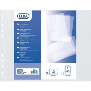 Elba plastlommer A3 - 120my - copysafe - 25 stk. Liggende