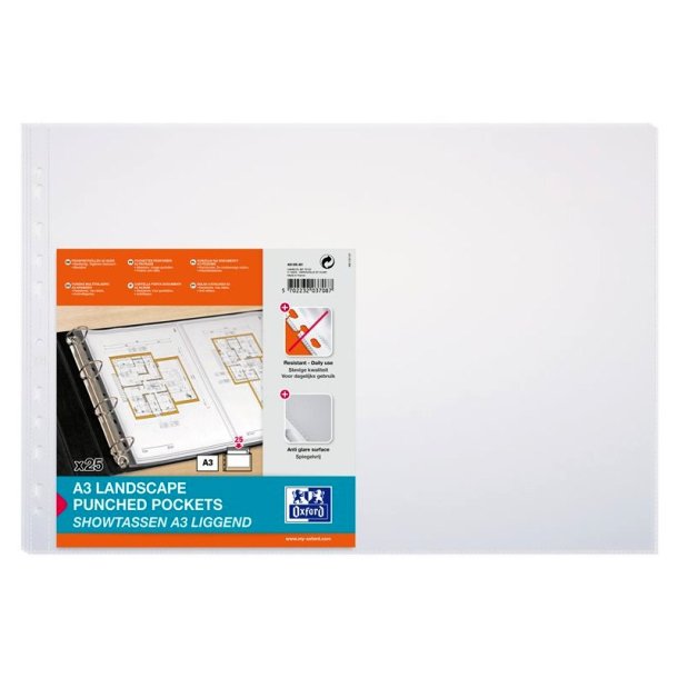 Elba plastlommer A3 - 120my - copysafe - 25 stk. Liggende