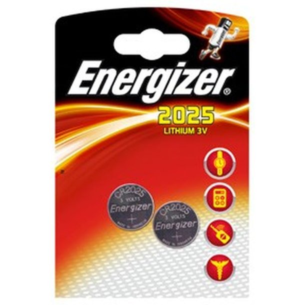 Energizer Batteri - Lithium - 3V - CR2025 - Knapcelle - pakke med 2 stk.