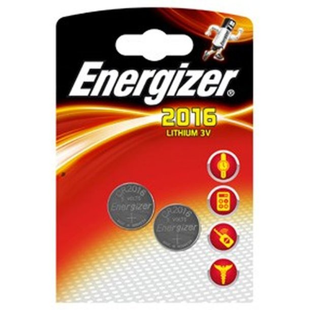 Energizer Batteri - Lithium - CR2016 - Knapcelle - pakke med 2 stk.