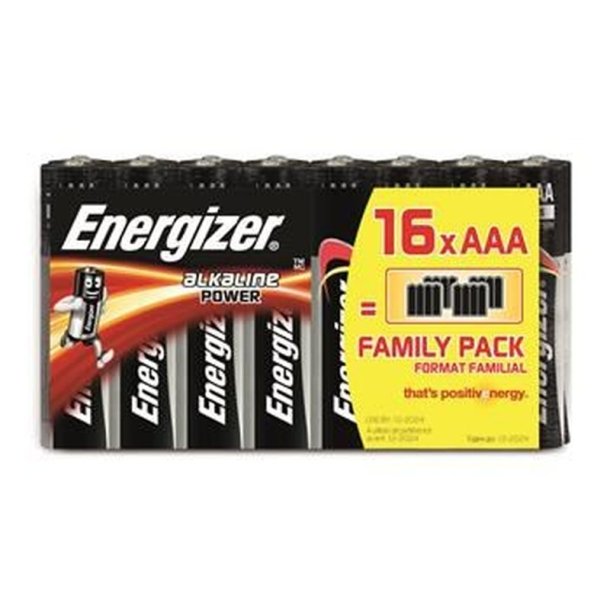 Energizer Batteri - Alkaline Power - AAA/E92 - 16 stk. Pakke