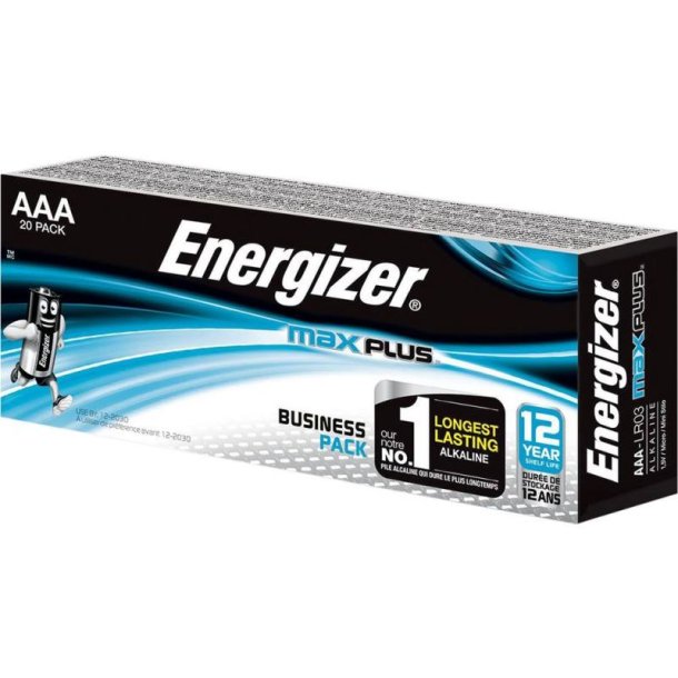 Energizer Batteri - Max - Plus - AAA/E92 - Pakke med 20 stk.