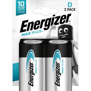 Energizer Batteri - Max Plus - D/E95 - Pakke med 2 stk.