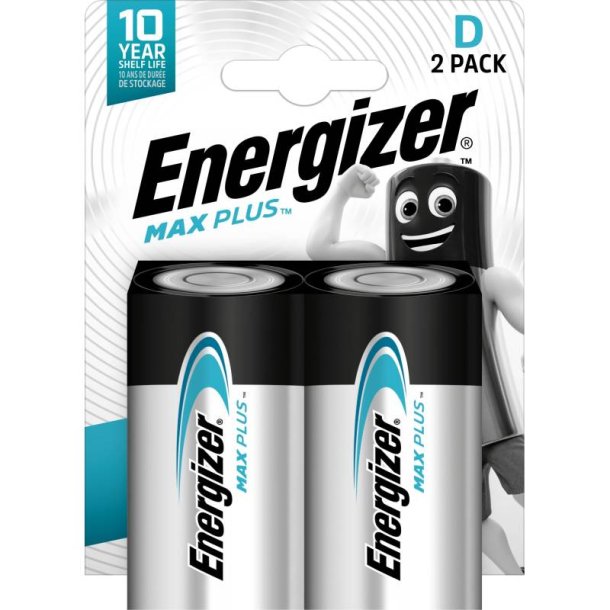 Energizer Batteri - Max Plus - D/E95 - Pakke med 2 stk.