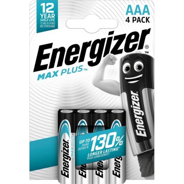 Energizer Batteri - Max Plus - AAA/E92 - Pakke med 4 stk.