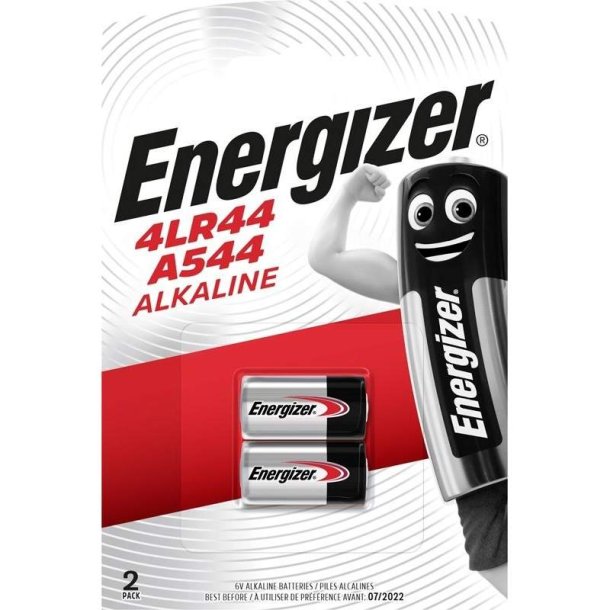 Energizer Batteri - Alkaline Power - 4LR44/A544 - Pakke med 2 stk.
